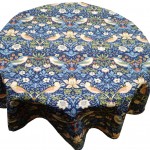 William Morris Gallery Navy Strawberry Thief Minor Acrylic Coated Table cloths